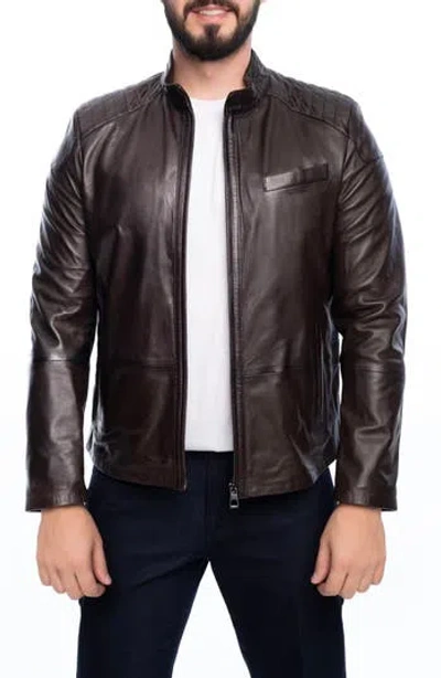 Vellapais Lanier Leather Jacket In Brown