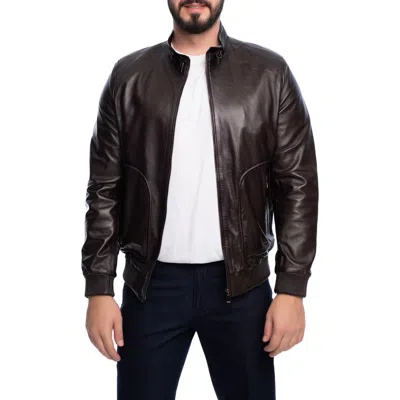 Vellapais Larue Leather Jacket In Brown