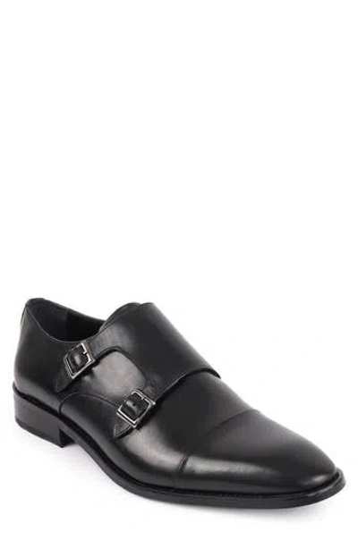 Vellapais Lefors Double Monk Strap Leather Loafer In Black
