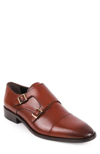 Vellapais Lefors Double Monk Strap Leather Loafer In Cognac