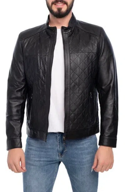 Vellapais Leola Diamond Quilted Leather Jacket In Black