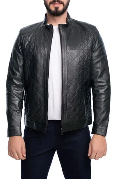 Vellapais Leola Diamond Quilted Leather Jacket In Black