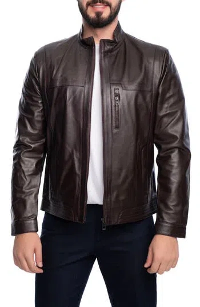 Vellapais Lisbon Leather Jacket In Brown