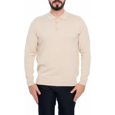 Vellapais Long Sleeve Polo In Beige