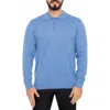 Vellapais Long Sleeve Polo In Blue