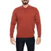 Vellapais Long Sleeve Polo In Dark Orange