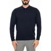 Vellapais Long Sleeve Polo In Navy Blue