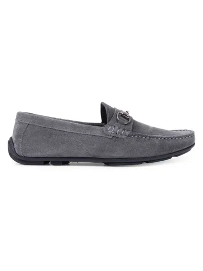 Vellapais Men's Anemone Suede Bit Driving Shoes In Dark Grey