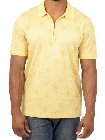 Vellapais Men's Dovv Palm Tipped Sweater Polo In Yellow