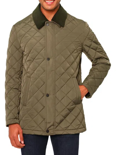 Vellapais Men's Drelux Quilted Field Jacket In Green