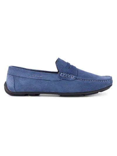 Vellapais Men's Jasmine Suede Penny Driving Shoes In Blue