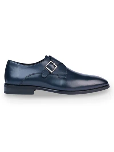 Vellapais Kyrenia Monk Strap Dress Shoes In Navy Blue