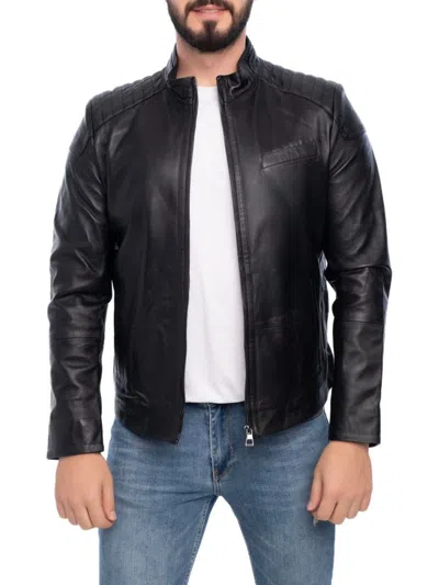 Vellapais Men's Leather Jacket In Black