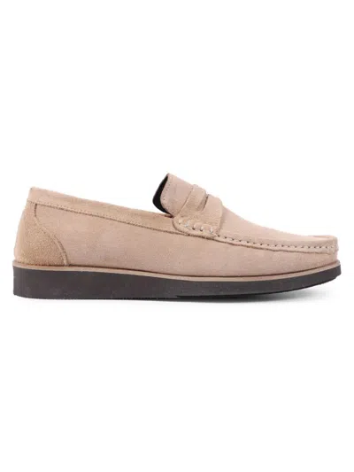 Vellapais Men's Lupin Suede Platform Penny Loafers In Beige