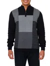 Vellapais Men's Mockneck Zip Up Pullover In Black