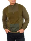 Vellapais Men's Mockneck Zip Up Pullover In Green