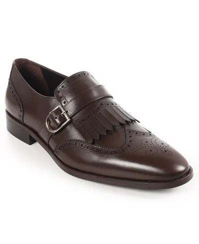 Vellapais Men's Monk Strap Tassel Wingtip Dress Shoes In Brown