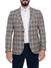 Vellapais Men's Plaid Sportcoat In Dark Beige