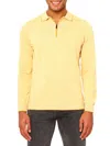 Vellapais Men's Quarter Zip Tipped Polo Sweater In Yellow
