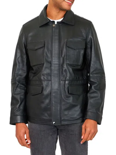 Vellapais Men's Rion Leather Jacket In Black