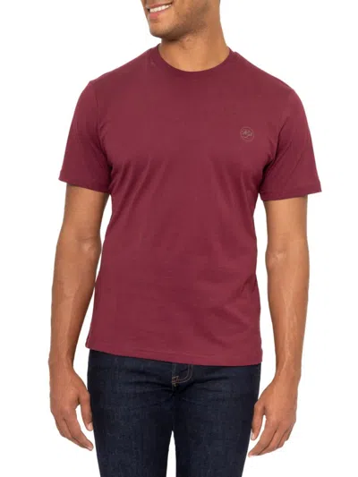 Vellapais Amiens Crewneck Cotton T-shirt In Burgundy