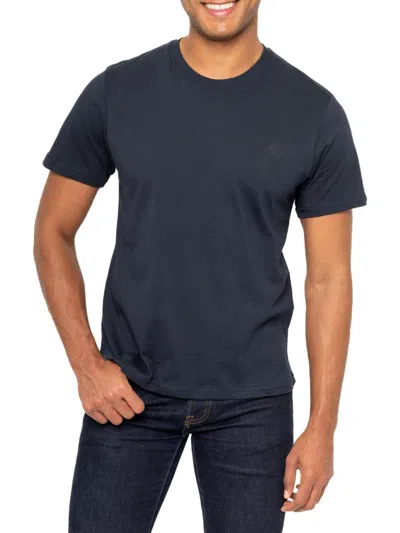 Vellapais Amiens Crewneck Cotton T-shirt In Navy Blue