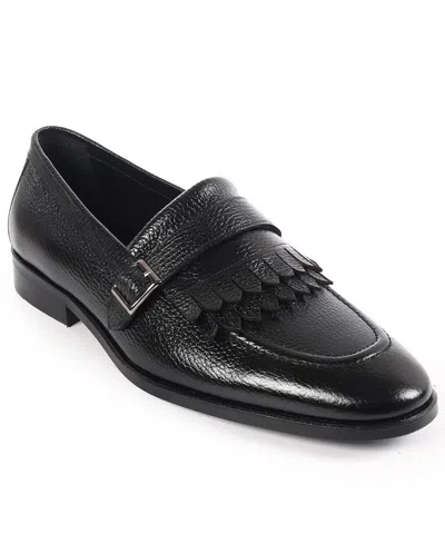 Vellapais Men's Tortoise Monk Strap Slip-on Dress Loafers In Black