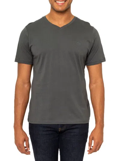 Vellapais Montpellier V-neck Cotton T-shirt In Grey