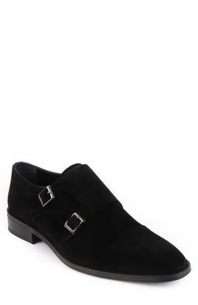 Vellapais Mico Double Monk Strap Leather Loafer In Black