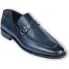 Vellapais Cardo Single Monk Strap In Navy Blue Leather