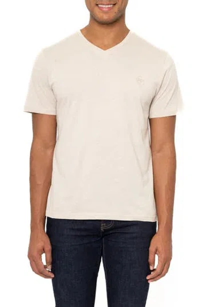 Vellapais Montpellier V-neck Cotton T-shirt In Beige