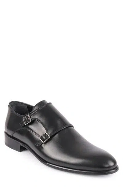 Vellapais Nemo Double Monk Strap Leather Loafer In Black