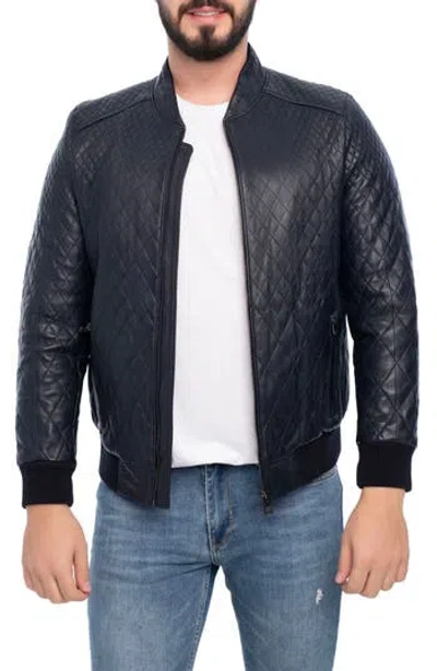 Vellapais Quilted Leather Bomber Jacket In Black