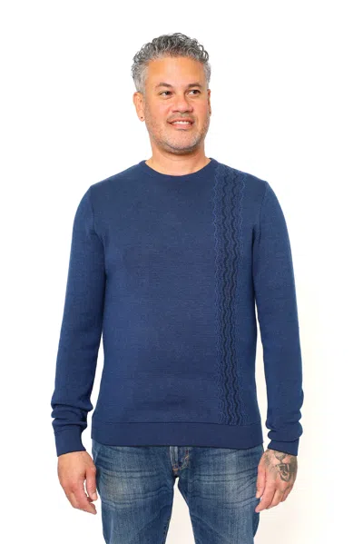 Vellapais Reus Crew Neck Sweater In Blue
