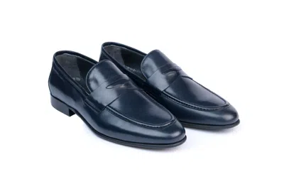 Vellapais Sabor Penny Loafer In Navy Blue