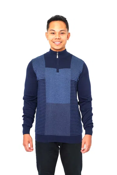 Vellapais Santander Quarter Zip Sweater In Blue