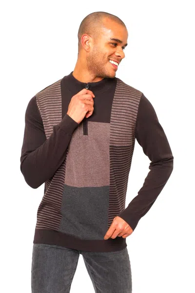 Vellapais Santander Quarter Zip Sweater In Brown