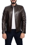 Vellapais Smooth Leather Jacket In Dark Brown