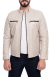 Vellapais Soft Leather Jacket In Beige