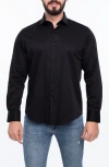 Vellapais Solid Cotton Slim Fit Button Down Shirt In Black