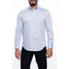 Vellapais Solid Cotton Slim Fit Button Down Shirt In Blue