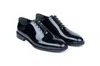 Vellapais Stilos Whole Cut Oxford Patent Leather Dress Shoes In Black