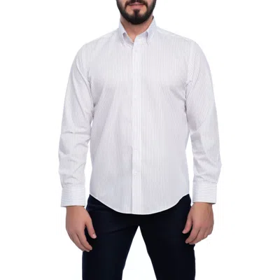 Vellapais Stripe Cotton Slim Fit Button Down Shirt In White