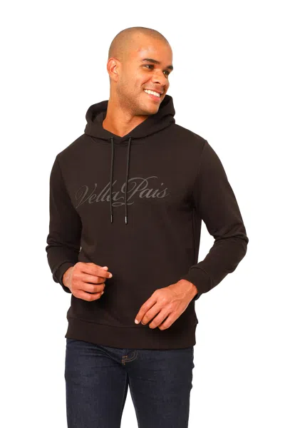 Vellapais Troyes  Graphic Logo Hoodie Sweater In Black