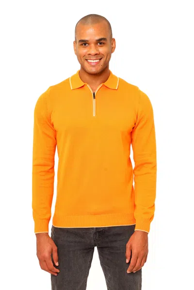Vellapais Villena Quarter Zip Polo Shirt In Orange