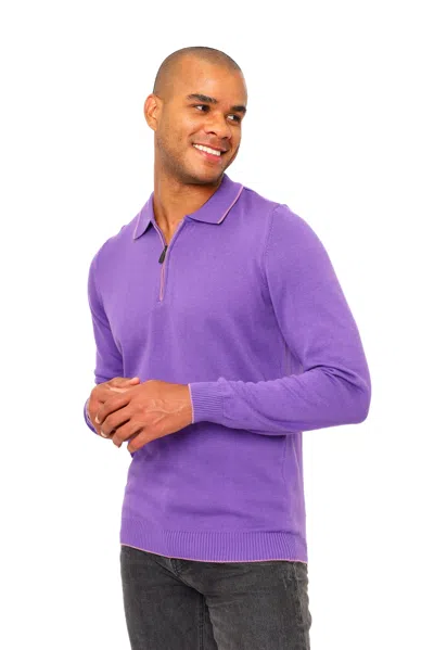 Vellapais Villena Quarter Zip Polo Shirt In Purple