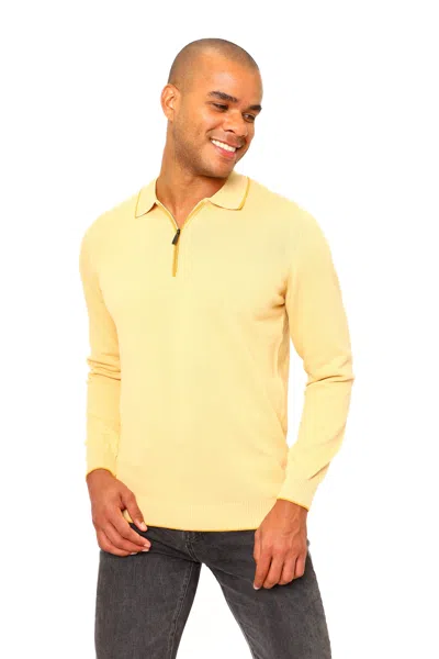 Vellapais Villena Quarter Zip Polo Shirt In Yellow