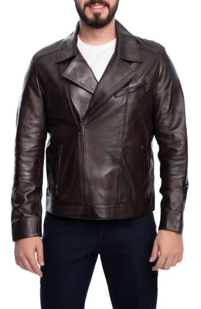 Vellapais Winston Leather Jacket In Brown