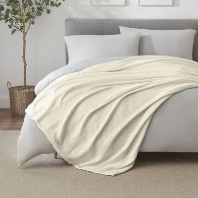 Vellux 100% Cotton Blanket - Soft, Breathable, Cozy & Lightweight Thermal Blanket All-season Blanket Perfec In Ivory
