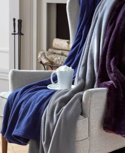 Vellux Luxury Plush Blankets In Grey